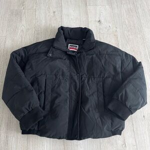 Womens Levi’s Winter Snow Coat Size L Black Heavyweight Puffer Q9